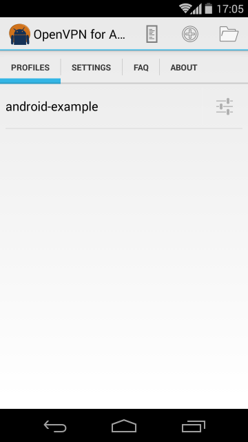 Home interface of Android OpenVPN